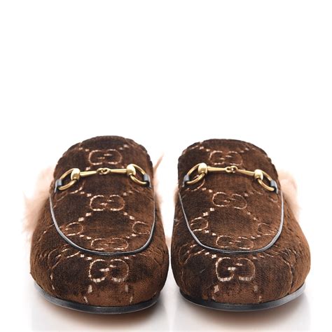 brown gucci princetown|gucci princetown slipper brown.